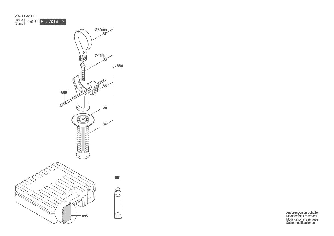 RH432VCQ  Bosch Rotary Hammer Bosch Rotary Hammer Parts Diagram