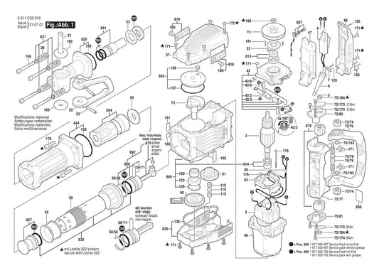 3611C35010 Bosch Demolition Hammer Parts Diagram