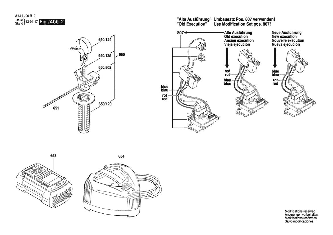 3611J00R10 Bosch Rotary Hammer Parts Diagram