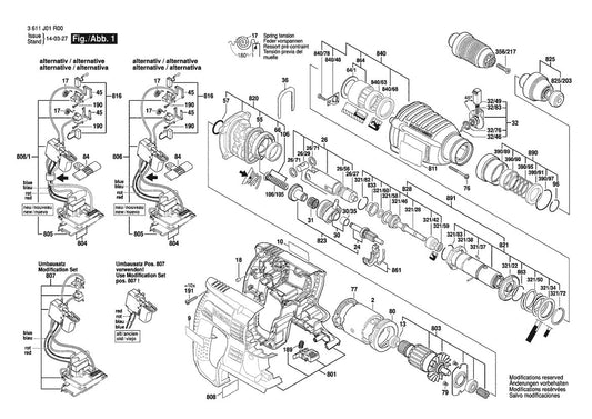 3611J01R00 Bosch Rotary Hammer Parts Diagram
