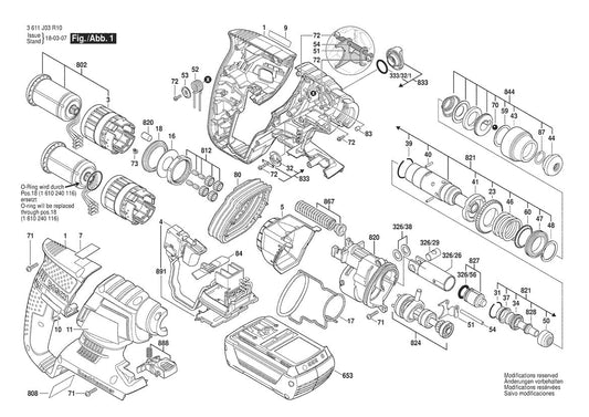 3611J03R10 Bosch Rotary Hammer Parts Diagram