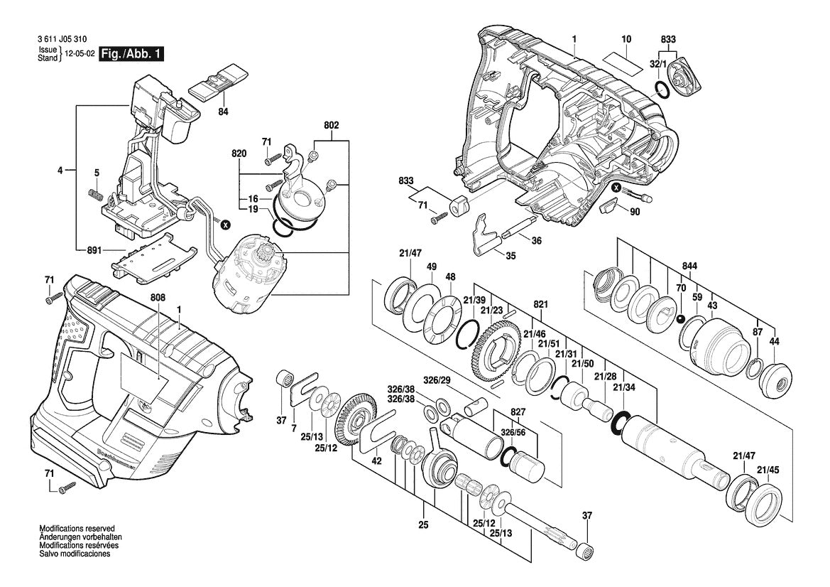 3611J05310 Bosch Hammer Drill Parts Diagram