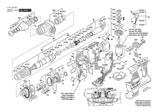 3611J06010 Bosch Cordless Drill Parts Diagram