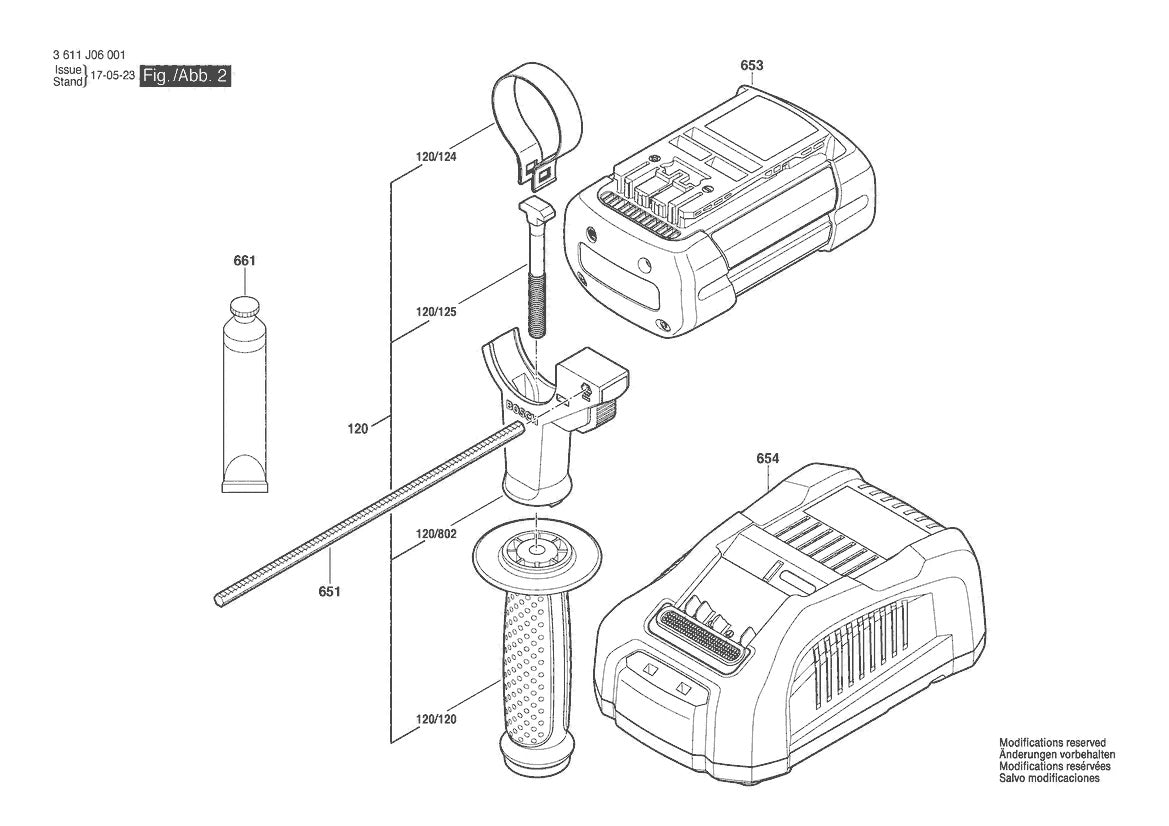 3611J06011 Bosch Cordless Drill Parts Diagram