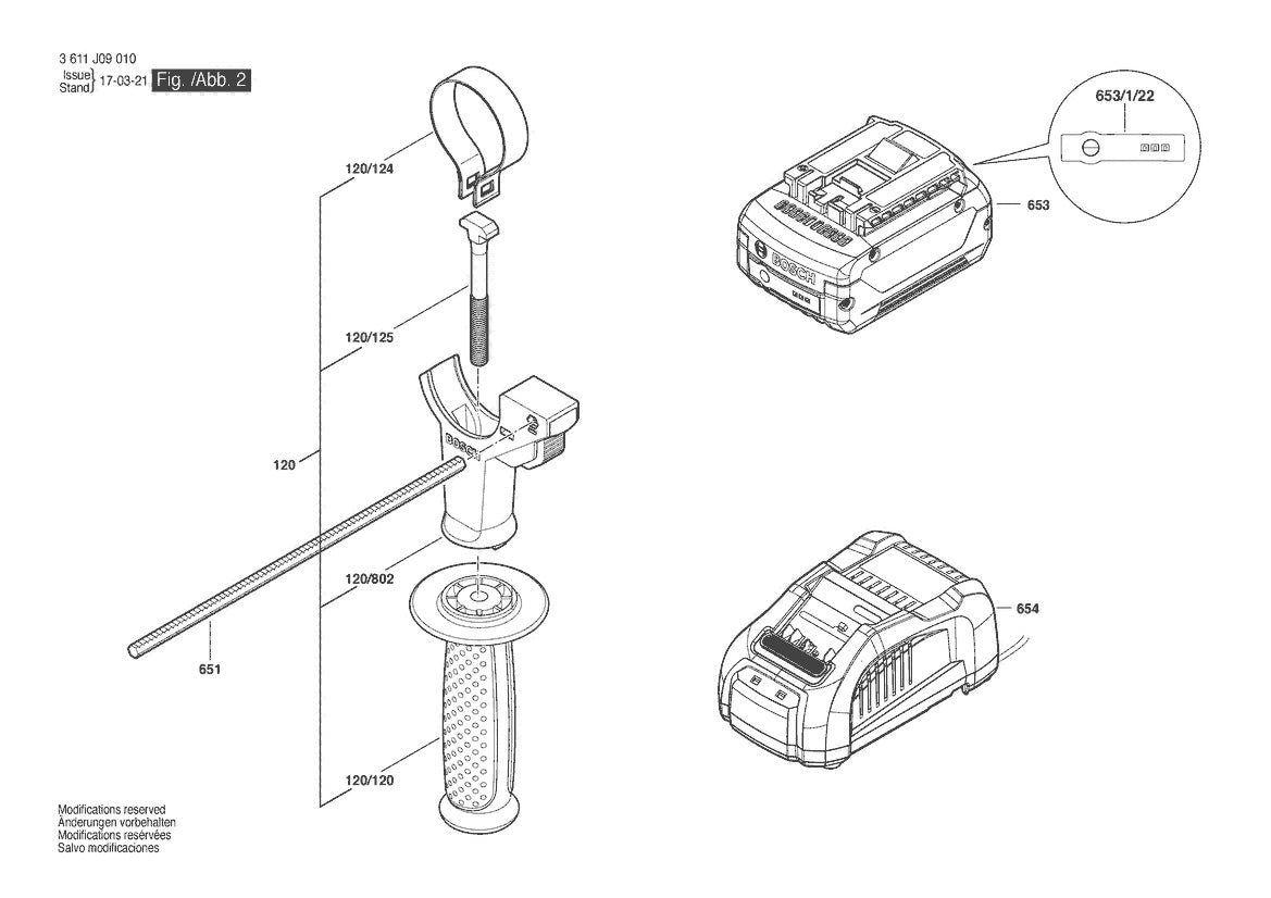 3611J09010 Bosch Cordless Drill Parts Diagram