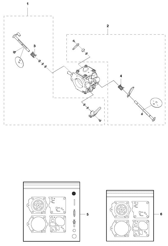 K1270 Carburetor Details Assembly Parts by Husqvarna