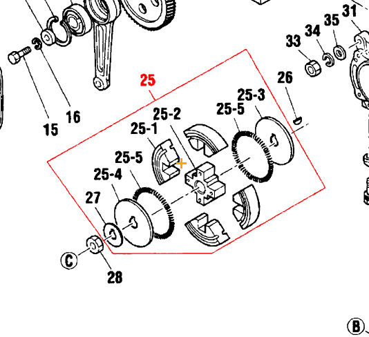 361463840 Clutch Assy., Ce120T for Multiquip Mikasa MT74FAF Jumping Jack Rammer