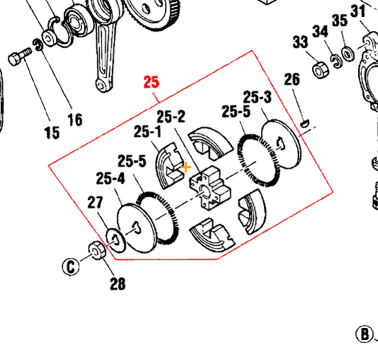 361463840 Clutch Assy., Ce120T for Multiquip Mikasa MT74FAF Jumping Jack Rammer