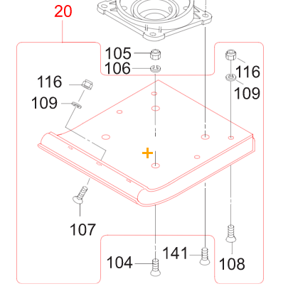 362910130 Foot Assy 285W-Sf-Exp for Multiquip Mikasa MT84FA Jumping Jack Rammer