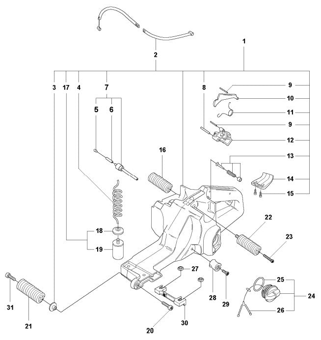 K1270 Fuel Tank Assembly Parts by Husqvarna