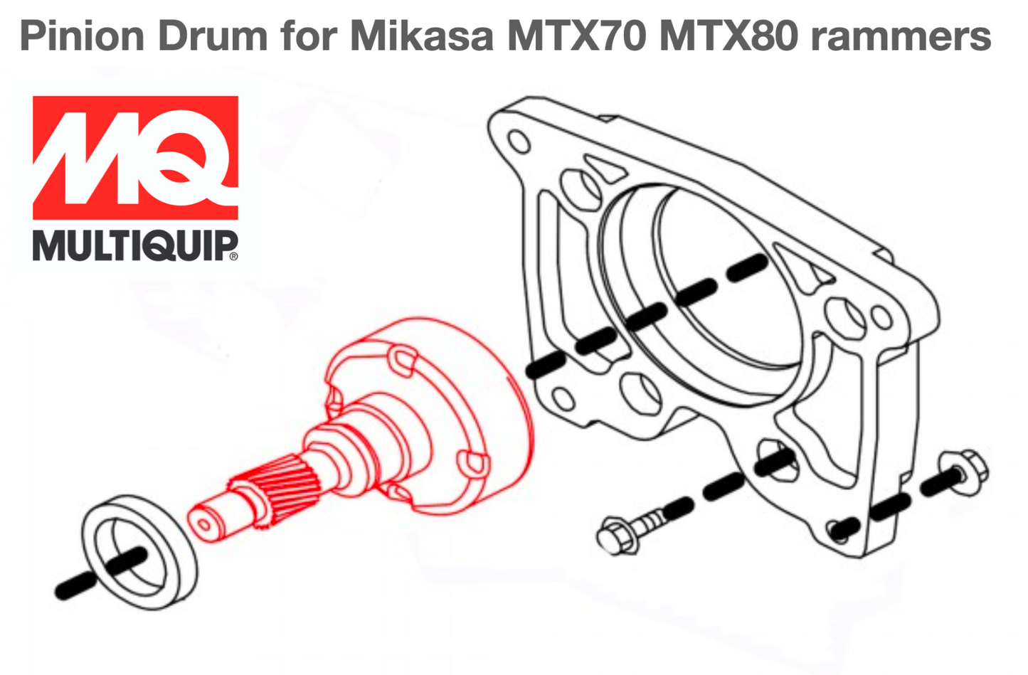 Drum, Pinion MTX 70  fits MTX70HD Jumping Jack Rammer by MULTIQUIP Mikasa 366345170