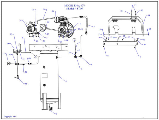 F34A-17V-SSC Vertical Single & Three Phase Assembly Parts By Jenny