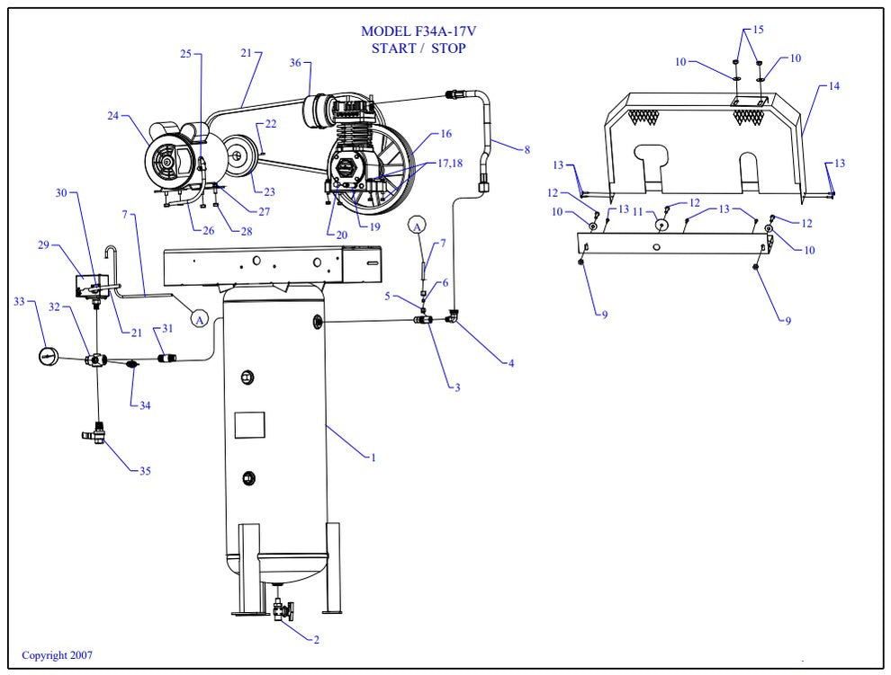 F34A-17V-SSC Vertical Single & Three Phase Assembly Parts By Jenny