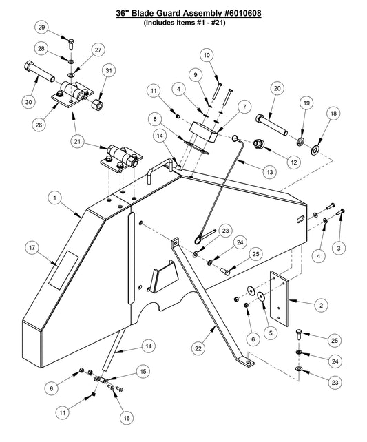 CC3700TE 36'' Blade Guard Assembly