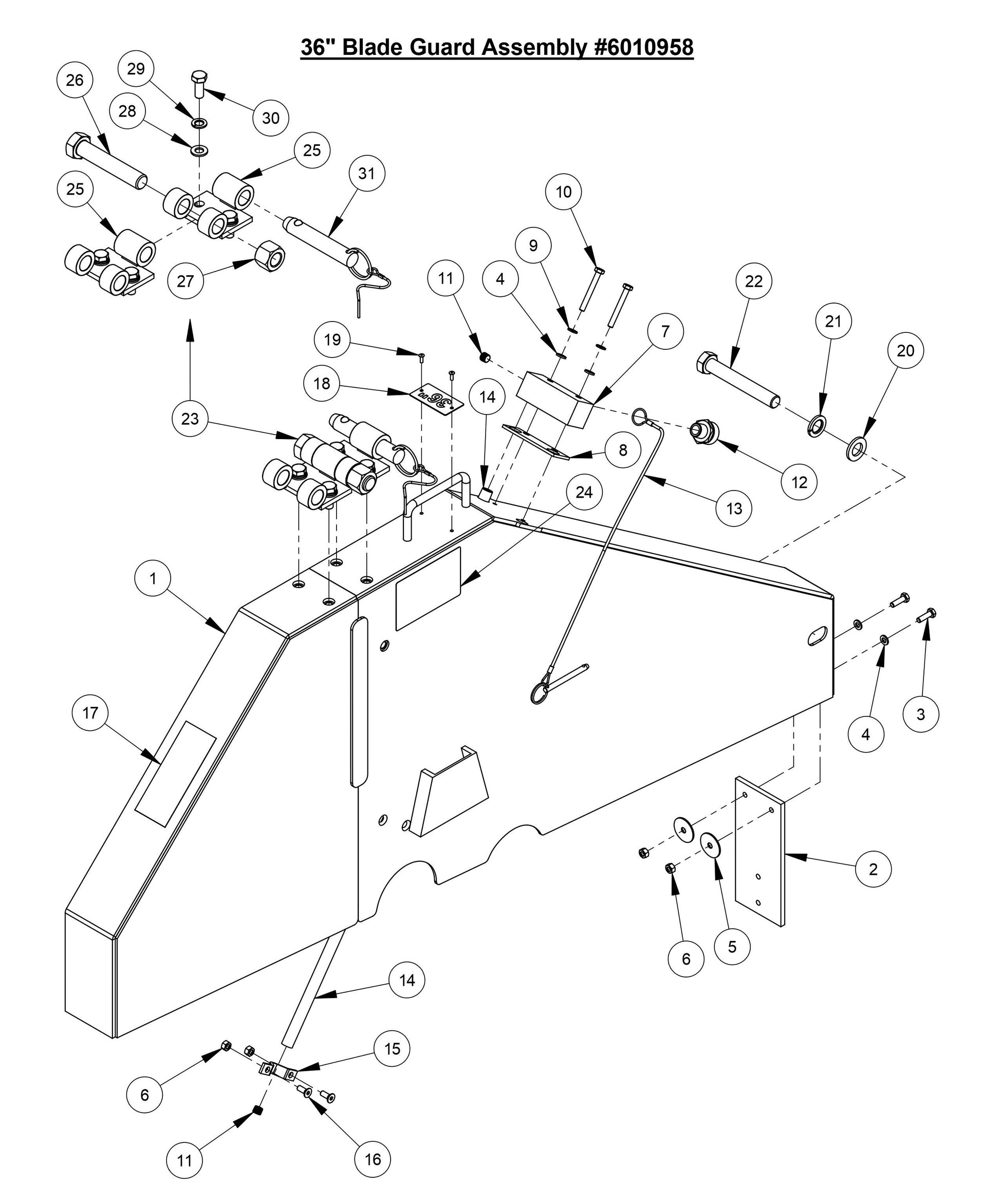 CC7574DD 36'' Blade Guard Assembly