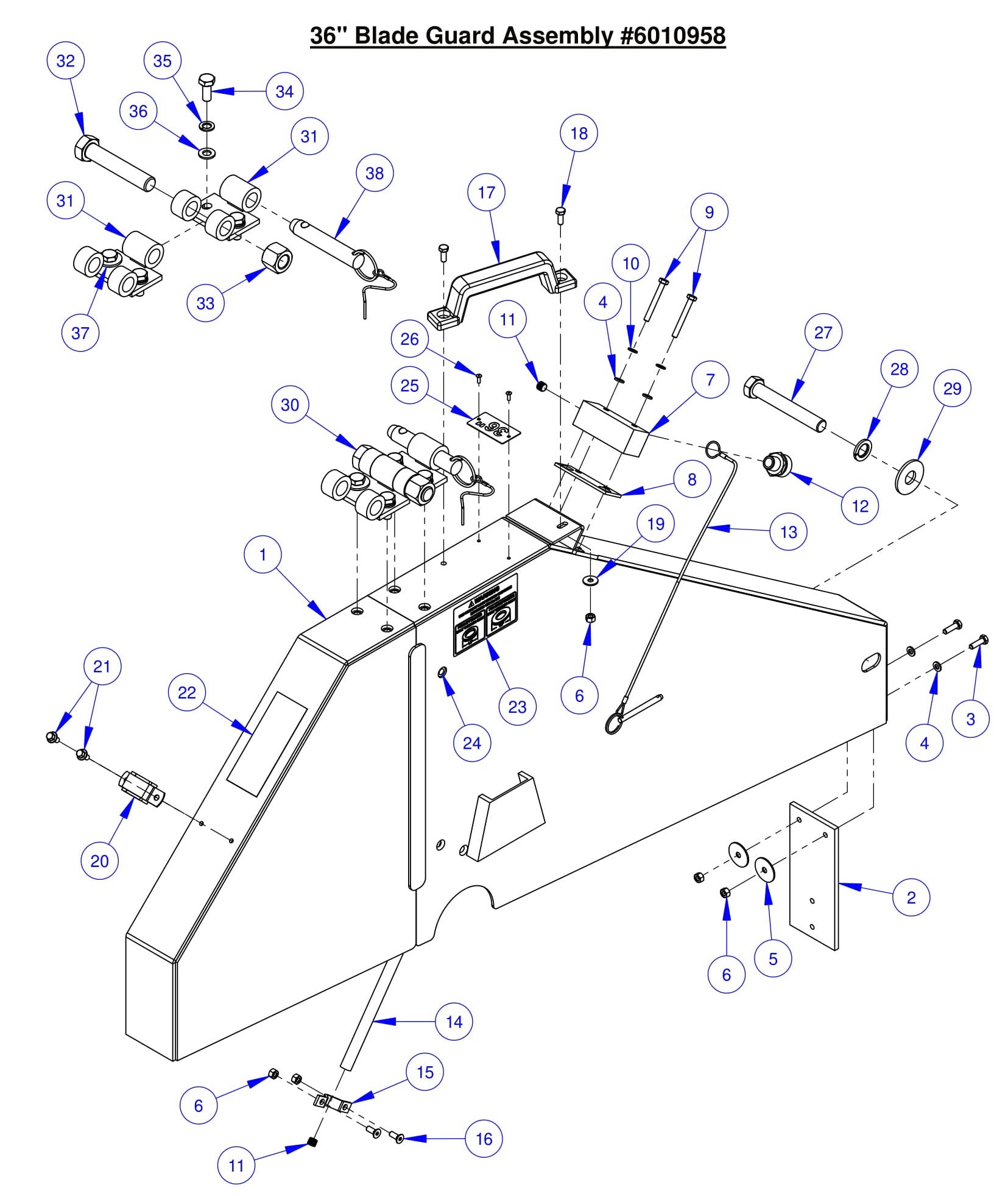 CC7574DK 36&quot; Blade Guard Assembly