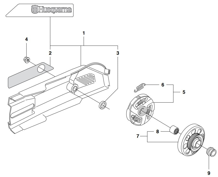 K1250 Belt Guard Assembly Parts by Husqvarna