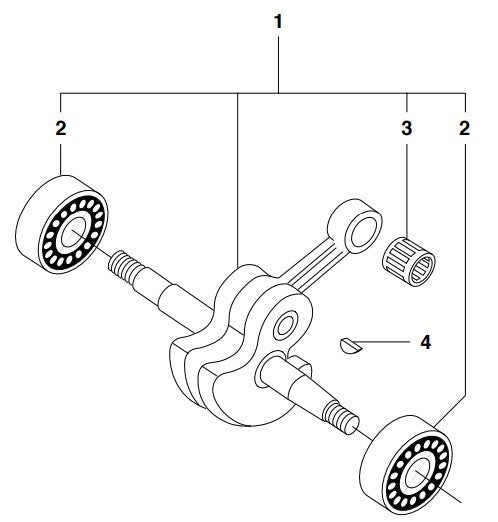 K1250 Crankshaft Assembly Parts by Husqvarna