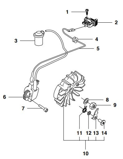 K1250 Ignition System Assembly Parts by Husqvarna