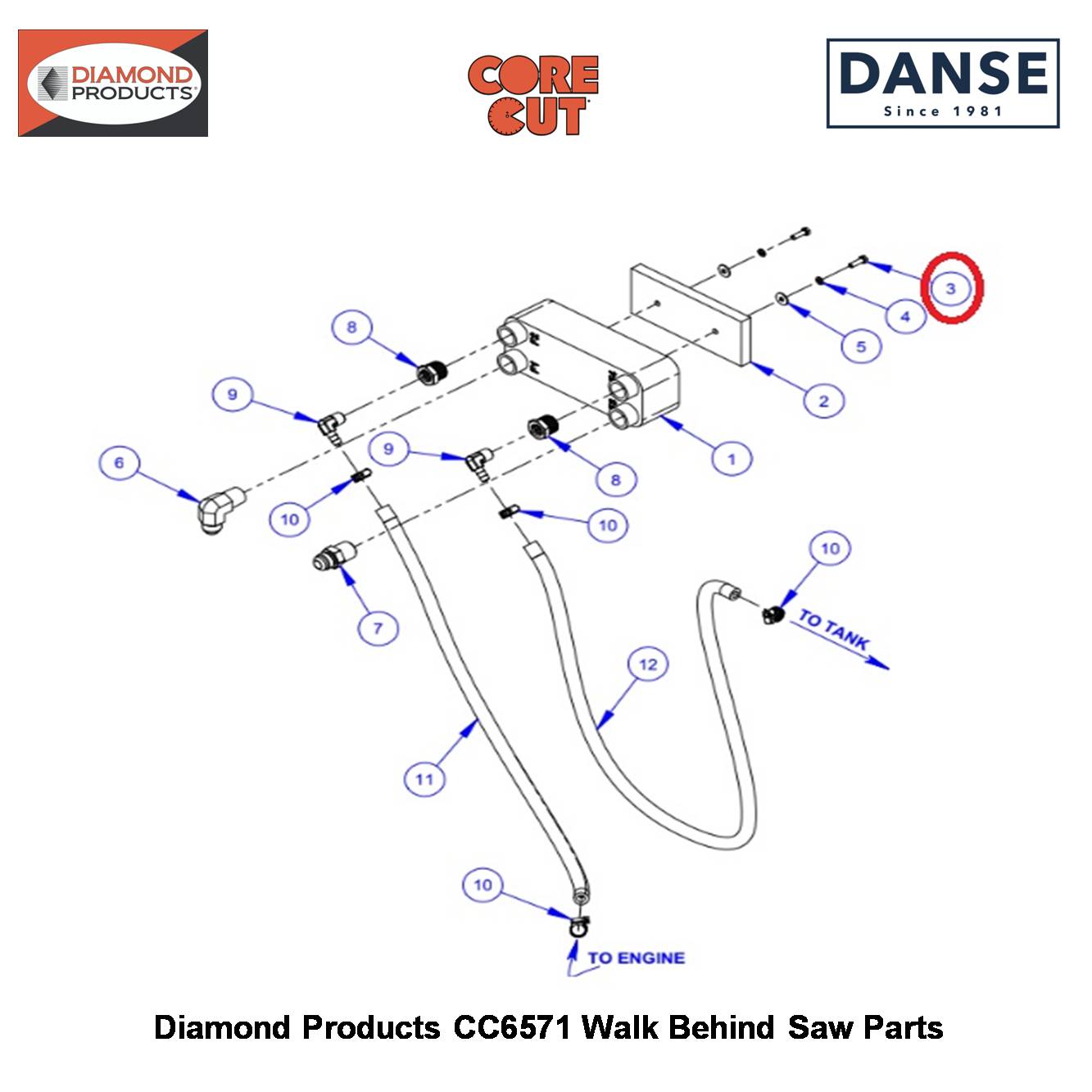 M5 X 16 Hex Head Capscrew 2902006 Fits Core Cut CC6571 Walk Behind Saw By Diamond Products