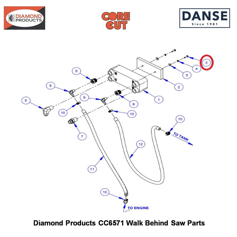 M5 X 16 Hex Head Capscrew 2902006 Fits Core Cut CC6571 Walk Behind Saw By Diamond Products