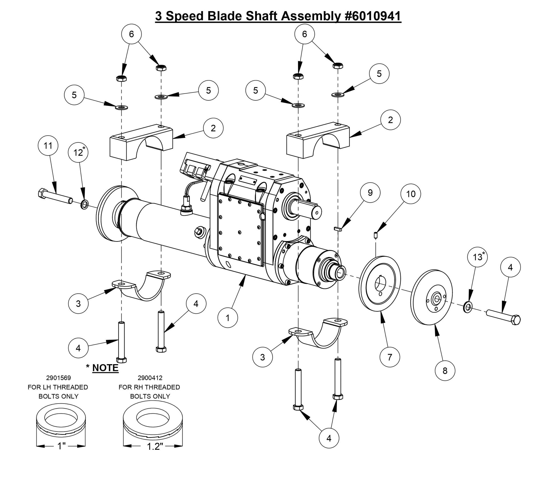 CC6566-3 3 Speed Blade Shaft Assembly