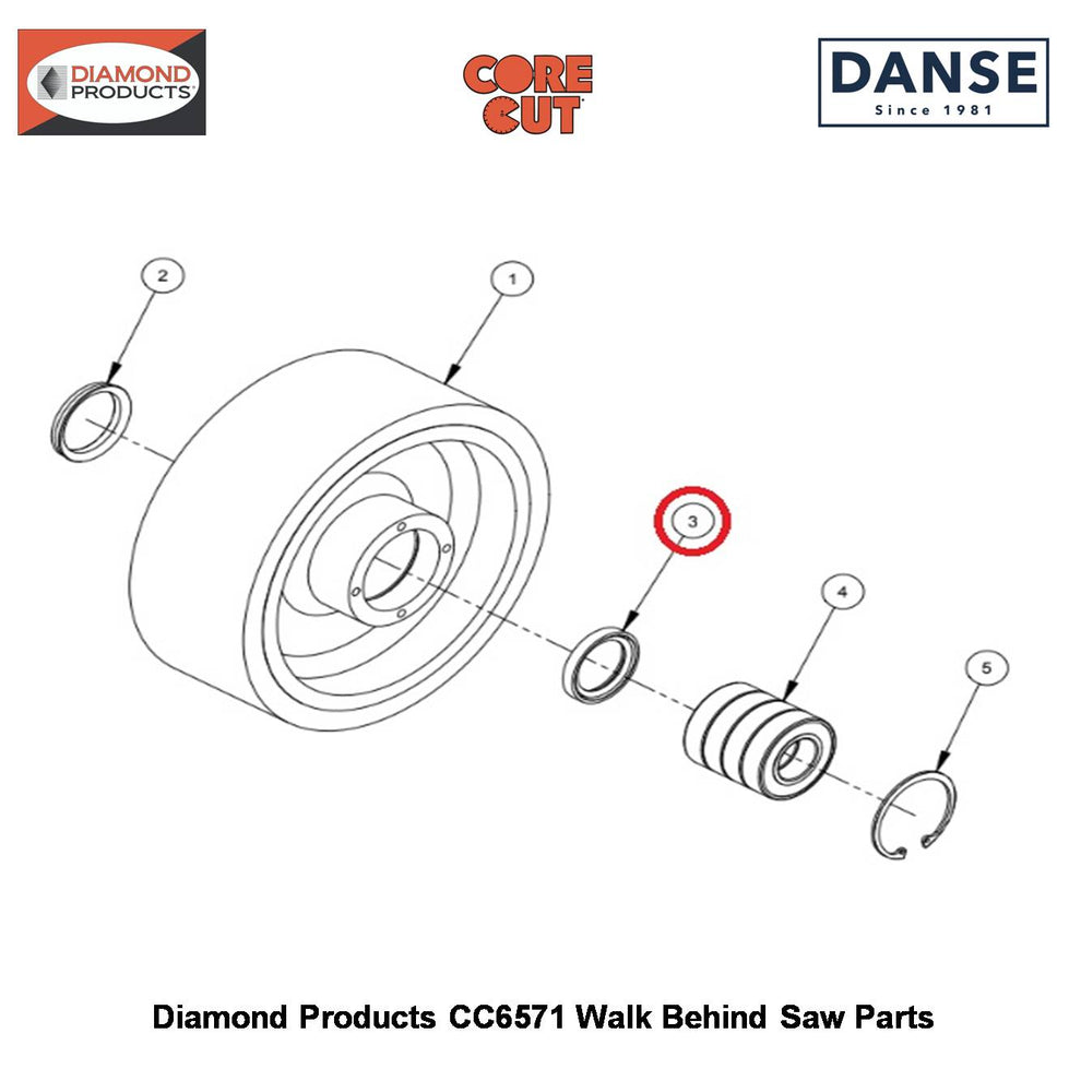 Seal 1-1/4"X1-3/4"X1/4" 2501391 Fits Core Cut CC6571 Walk Behind Saw By Diamond Products