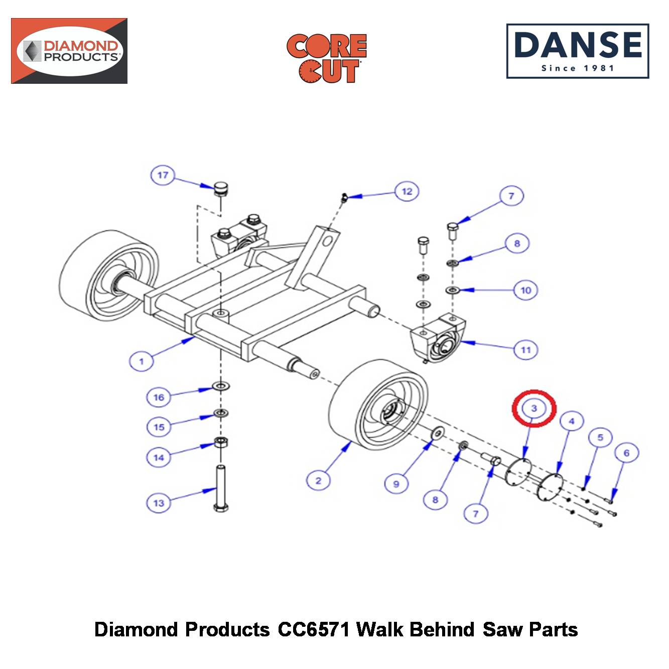 Wheel Cover Gasket CC6560 2501393 Fits Core Cut CC6571 Walk Behind Saw By Diamond Products