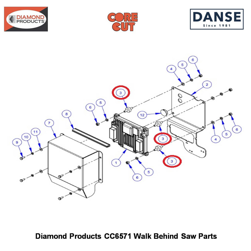 Vibration Isolator 5/16" 2506010 Fits Core Cut CC6571 Walk Behind Saw By Diamond Products