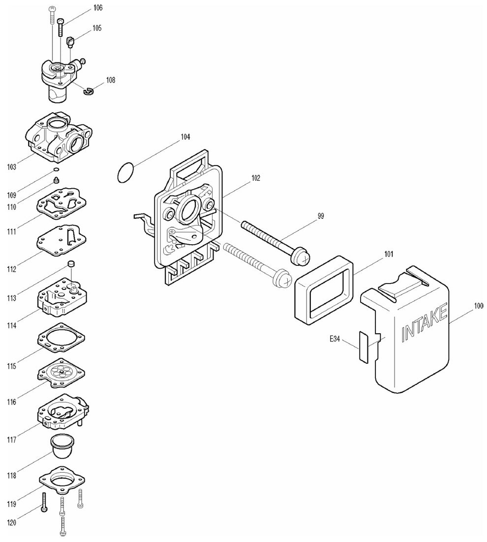 RBC201 Grass Trimmer Assembly  Parts 3 by Makita