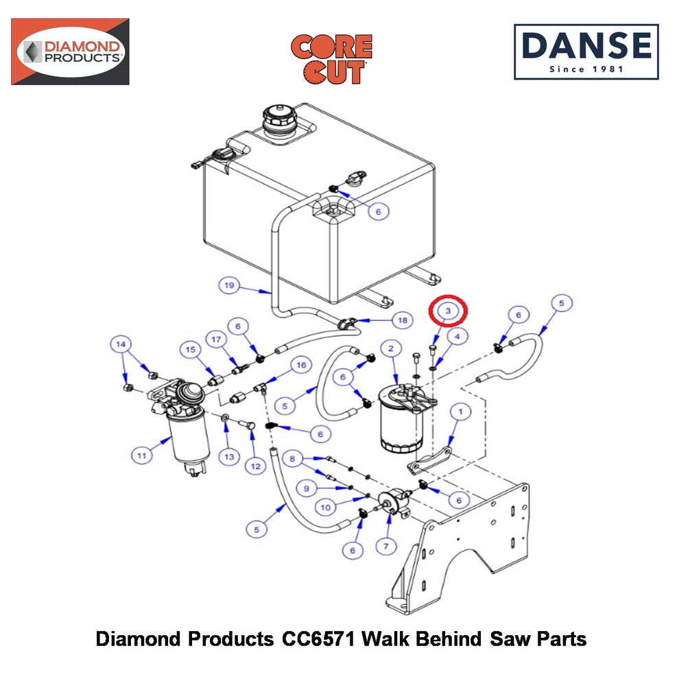 M8 X 20 Hex Head Capscrew 2900329 Fits Core Cut CC6571 Walk Behind Saw By Diamond Products