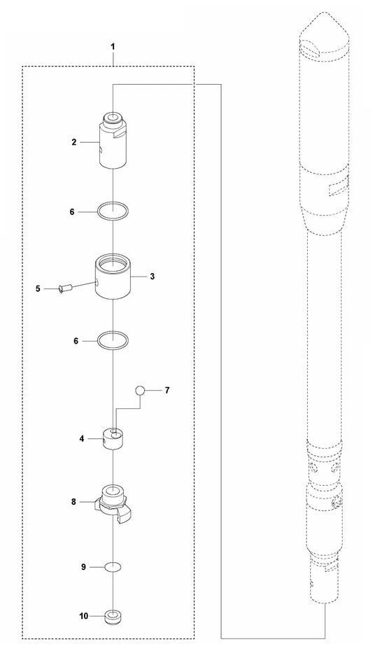 PV 37 Quick Coupling with Ball-Stop Valve Assembly Parts by Husqvarna