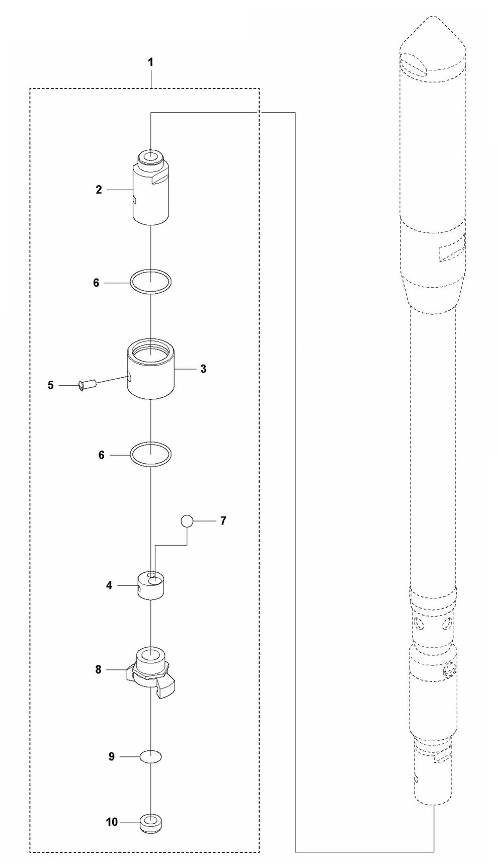 PV 37 Quick Coupling with Ball-Stop Valve Assembly Parts by Husqvarna