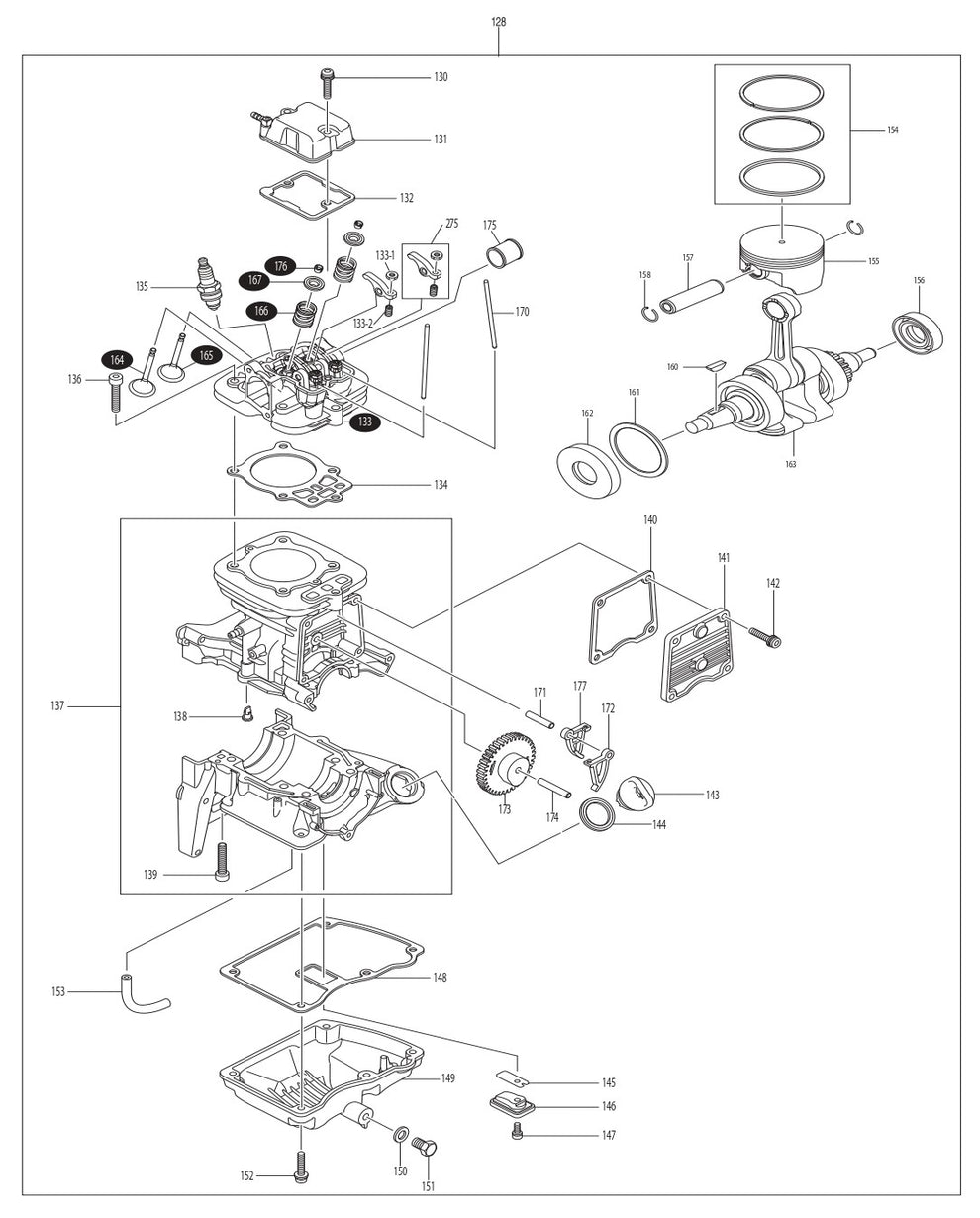 EB7650TH Short Block Assembly Parts