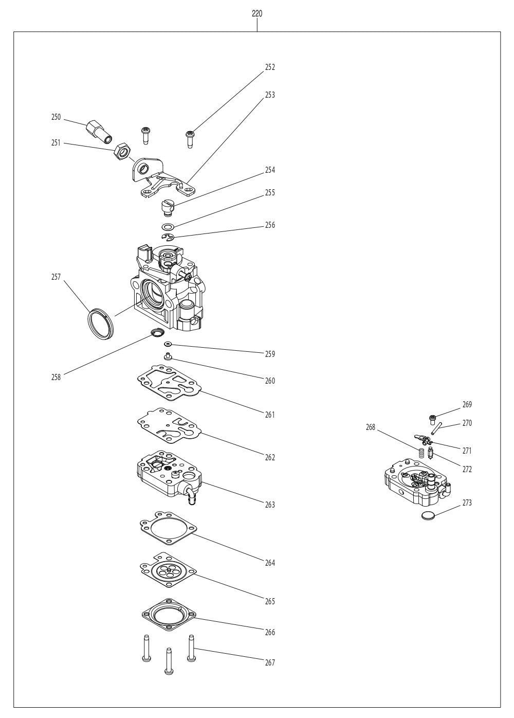 EB7650TH Carburetor Assembly Parts