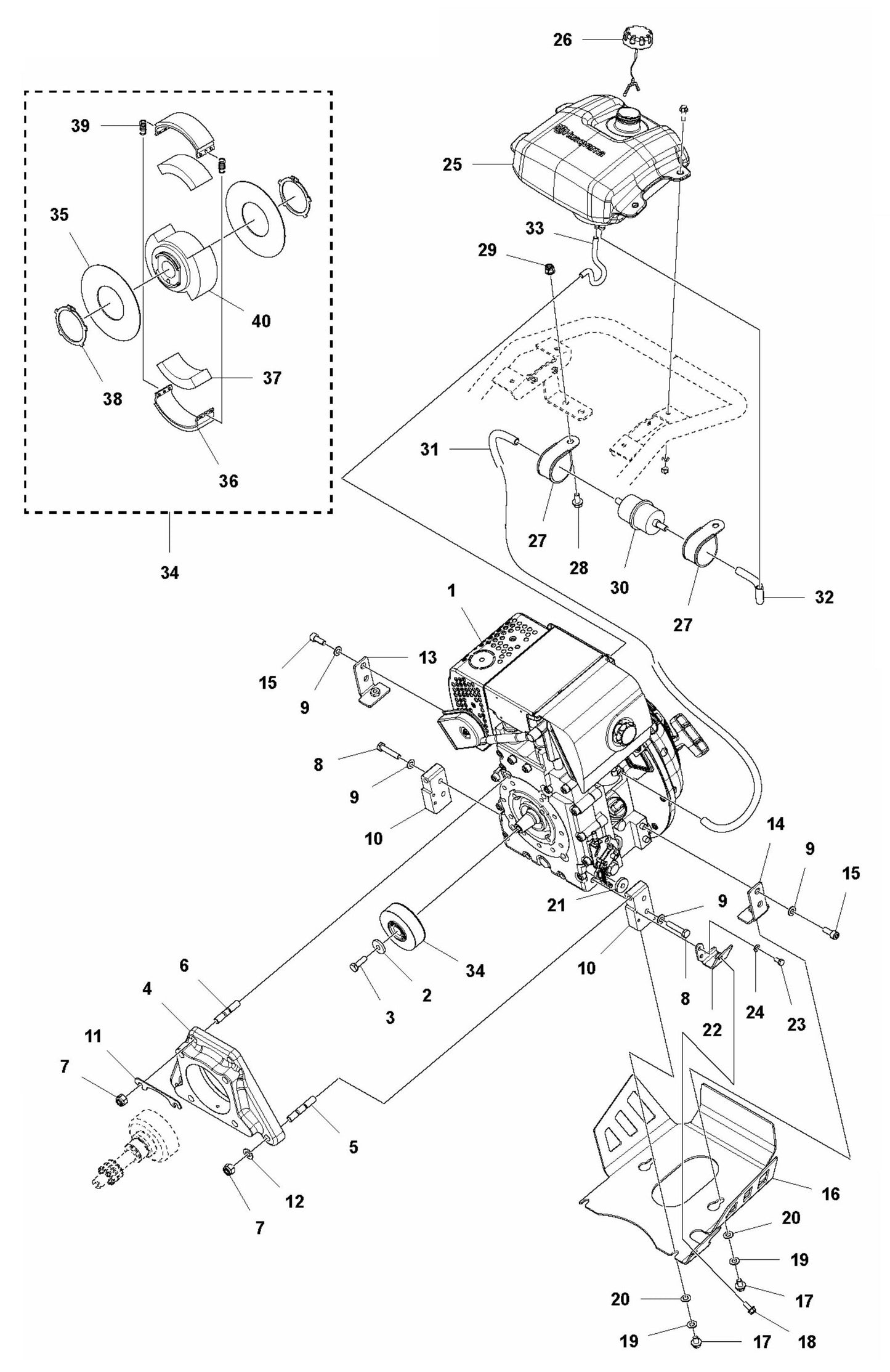 LT 8005 Engine Installation -Hatz Assembly Parts by Husqvarna