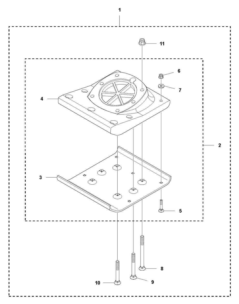 LT 8005 Foot Repair Kit -280 mm/ 11 in. Assembly Parts by Husqvarna