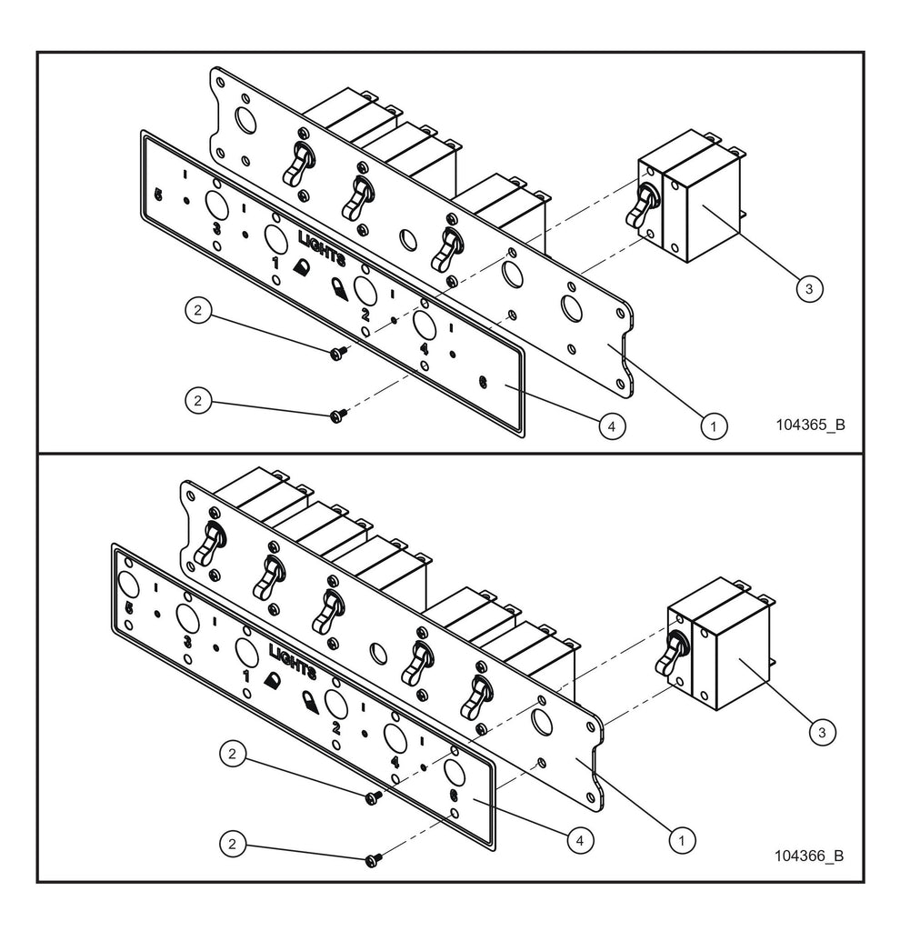 4/6 Light 240V 3PH Switch Panel Parts By Allmand