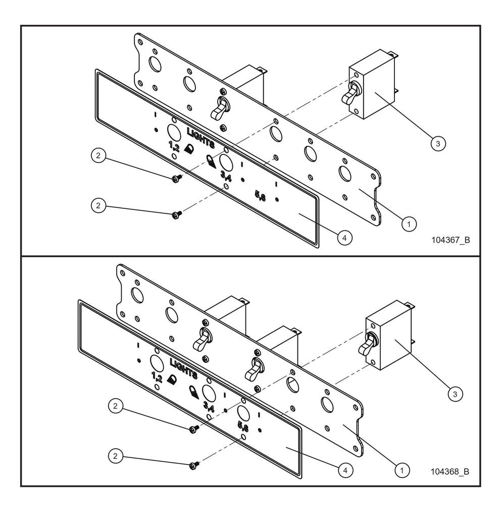 4/6 Light Australian Switch Panel Parts By Allmand