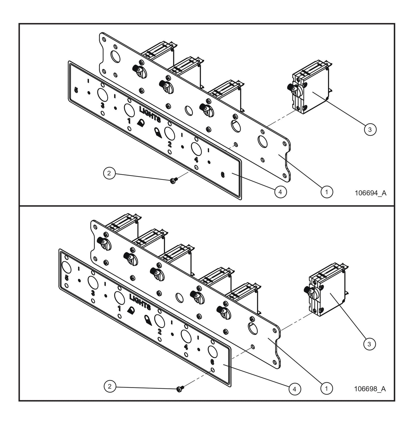 4/6 Light Switch Panel UL489 Parts By Allmand