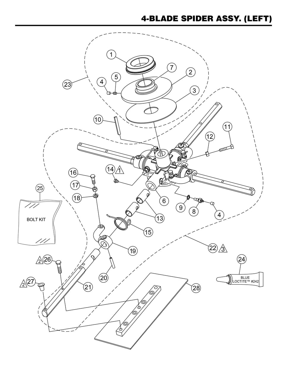 HHXDF4 HHXDF5 4-Blade Spider Assembly (Left)