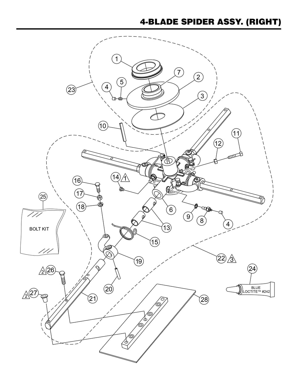 HHXDF4 HHXDF5 4-Blade Spider Assembly (Right)
