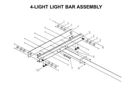 Maxi-Lite Hydraulic Tower-4-Light Light Bar Assembly Parts By Allmand