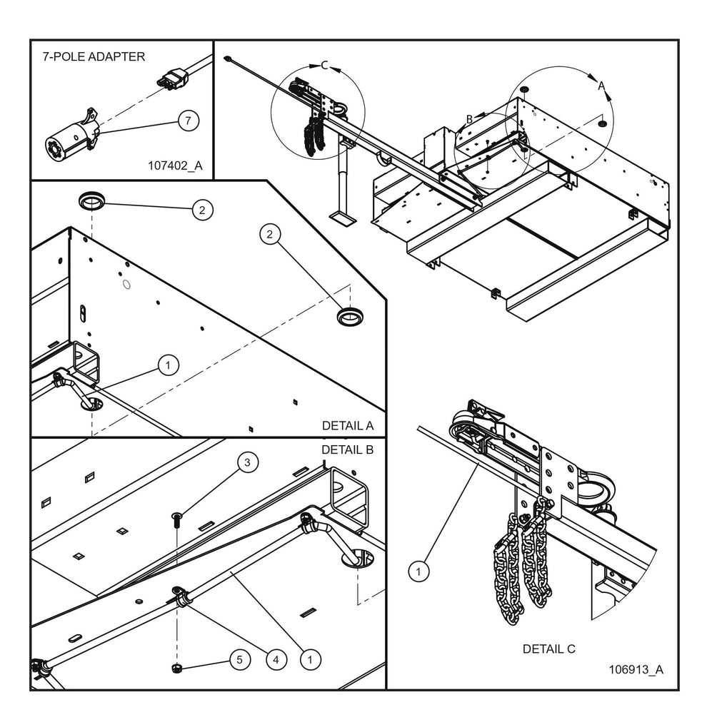 4-Pin Tail Light Harness w/ 7-Pole Adapter (Fig 1) Parts By Allmand