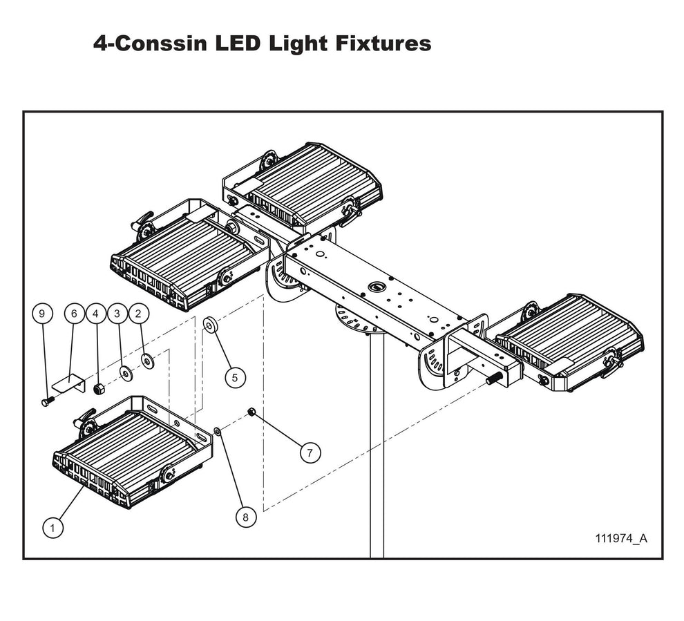 4-Conssin LED Light Fixtures Parts By Allmand
