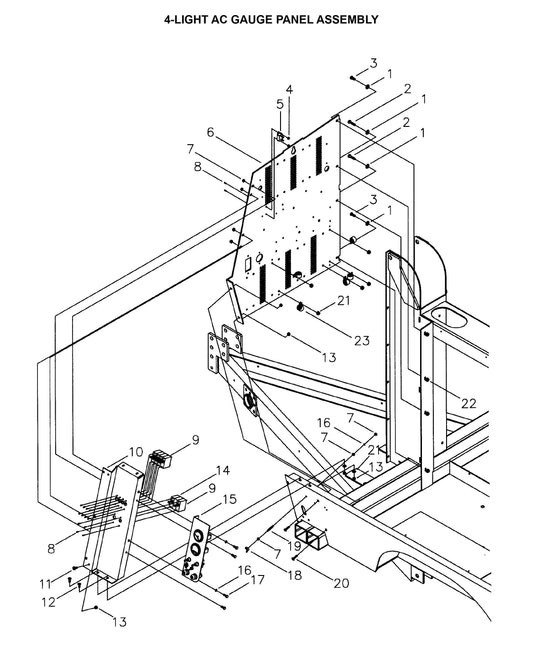 Maxi-Lite Hydraulic Tower-4-Light AC Gauge Panel Assembly Parts By Allmand