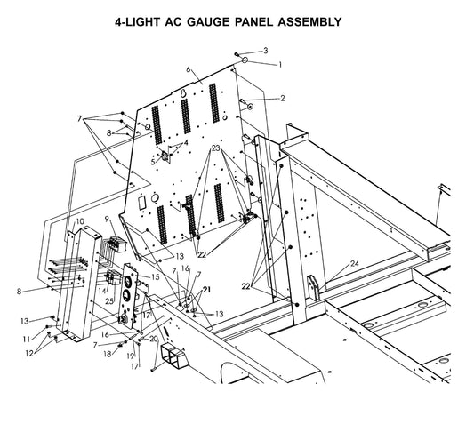 Maxi-Lite Laydown 15-20KW-4-Light AC Gauge Panel Assembly Parts By Allmand