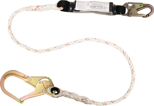 404A 6' Shock Absorbing rope lanyard Yellow by FrenchCreek Production