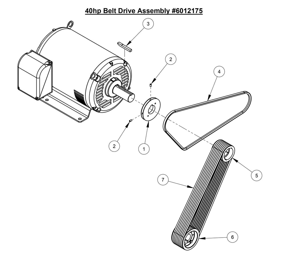 CC3700E 40HP Belt Drive Assembly (20'' Blade Drive)