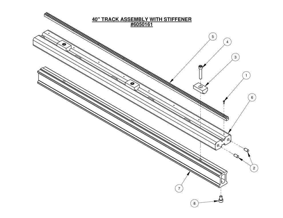 CC1600 40" Track Assembly With Stiffener
